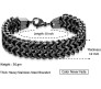Black Dual Curb Chain Stainless Steel Bracelet Anti Tarnish Double Layered Thick 10mm Love Gifts 8 Inch for Men Boys