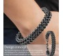 Black Dual Curb Chain Stainless Steel Bracelet Anti Tarnish Double Layered Thick 10mm Love Gifts 8 Inch for Men Boys