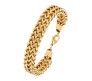 Gold Dual Curb Chain Stainless Steel Bracelet Anti Tarnish Double Layered Thick 10mm Love Gifts 8 Inch for Men Boys