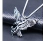 Eagle Pendant with Stainless Steel Eagle Chain for Men and Women - Eagle Locket with 24-Inch Round Box Chain for Men's Pendant D2