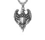 Eagle with Flag Design Pendant with Chain Stainless Steel Silver Jewellery Accessories for Men and Boys