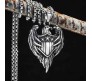 Eagle with Flag Design Pendant with Chain Stainless Steel Silver Jewellery Accessories for Men and Boys