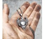 Eagle with Flag Design Pendant with Chain Stainless Steel Silver Jewellery Accessories for Men and Boys