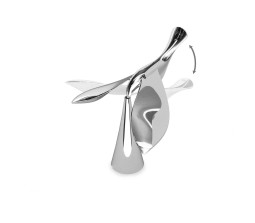 Balance Bird Alloy Gravity Balance Toy Self Balancing Eagle Bottle Opener Bar Accessory Luxury Flying Bird Wine and Beer Opener Tabletop Decoration for Home Office Gift 9x10x11cm Color Silver