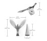 Balance Bird Alloy Gravity Balance Toy Self Balancing Eagle Bottle Opener Bar Accessory Luxury Flying Bird Wine and Beer Opener Tabletop Decoration for Home Office Gift 9x10x11cm Color Silver