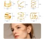 Stylish Gold Set 12 Pcs Combo Clip On Ear Cuff Earrings Adjustable Korean Stainless Steel Punk Non Piercing Earings Without Piercing Clips for Women Girls Men Boys