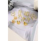 Stylish Gold Set 12 Pcs Combo Clip On Ear Cuff Earrings Adjustable Korean Stainless Steel Punk Non Piercing Earings Without Piercing Clips for Women Girls Men Boys