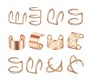 Stylish Rose Gold Set 12 Pcs Combo Clip On Ear Cuff Earrings Adjustable Korean Stainless Steel Punk Non Piercing Earings Without Piercing Clips for Women Girls Men Boys