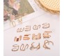 Stylish Rose Gold Set 12 Pcs Combo Clip On Ear Cuff Earrings Adjustable Korean Stainless Steel Punk Non Piercing Earings Without Piercing Clips for Women Girls Men Boys