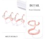 Stylish Rose Gold Set 12 Pcs Combo Clip On Ear Cuff Earrings Adjustable Korean Stainless Steel Punk Non Piercing Earings Without Piercing Clips for Women Girls Men Boys