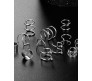Stylish Silver Set 12 Pcs Combo Clip On Ear Cuff Earrings Adjustable Korean Stainless Steel Punk Non Piercing Earings Without Piercing Clips for Women Girls Men Boys