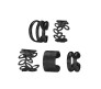 Stylish Black Set 5 Pcs Combo Clip On Ear Cuff Earrings Adjustable Korean Stainless Steel Punk Non Piercing Earings Without Piercing Clips for Women Girls Men Boys