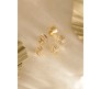 Stylish Gold Set 5 Pcs Combo Clip On Ear Cuff Earrings Adjustable Korean Stainless Steel Punk Non Piercing Earings Without Piercing Clips for Women Girls Men Boys