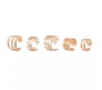 Stylish Rose Gold Set 5 Pcs Combo Clip On Ear Cuff Earrings Adjustable Korean Stainless Steel Punk Non Piercing Earings Without Piercing Clips for Women Girls Men Boys