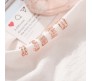 Stylish Rose Gold Set 5 Pcs Combo Clip On Ear Cuff Earrings Adjustable Korean Stainless Steel Punk Non Piercing Earings Without Piercing Clips for Women Girls Men Boys