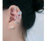 Stylish Silver Set 5 Pcs Combo Clip On Ear Cuff Earrings Adjustable Korean Stainless Steel Punk Non Piercing Earings Without Piercing Clips for Women Girls Men Boys
