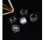 Stylish Silver Set 5 Pcs Combo Clip On Ear Cuff Earrings Adjustable Korean Stainless Steel Punk Non Piercing Earings Without Piercing Clips for Women Girls Men Boys