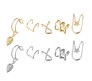 Stylish Gold Silver Set 10 Pcs Combo Clip On Ear Cuff Earrings Adjustable Korean Stainless Steel Punk Non Piercing Earings Without Piercing Clips for Women Girls Men Boys D2