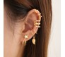 Stylish Gold Silver Set 10 Pcs Combo Clip On Ear Cuff Earrings Adjustable Korean Stainless Steel Punk Non Piercing Earings Without Piercing Clips for Women Girls Men Boys D2
