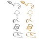 Stylish Gold Silver Set 10 Pcs Combo Clip On Ear Cuff Earrings Adjustable Korean Stainless Steel Punk Non Piercing Earings Without Piercing Clips for Women Girls Men Boys D2