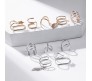 Stylish Gold Silver Set 10 Pcs Combo Clip On Ear Cuff Earrings Adjustable Korean Stainless Steel Punk Non Piercing Earings Without Piercing Clips for Women Girls Men Boys D2