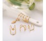 Stylish Gold Set 5 Pcs Combo Clip On Ear Cuff Earrings Adjustable Korean Stainless Steel Punk Non Piercing Earings Without Piercing Clips for Women Girls Men Boys D2
