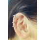 Stylish Silver Set 5 Pcs Combo Clip On Ear Cuff Earrings Adjustable Korean Stainless Steel Punk Non Piercing Earings Without Piercing Clips for Women Girls Men Boys D2