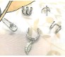 Stylish Silver Set 5 Pcs Combo Clip On Ear Cuff Earrings Adjustable Korean Stainless Steel Punk Non Piercing Earings Without Piercing Clips for Women Girls Men Boys D2