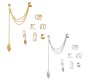 Stylish Gold Silver Set 12 Pcs Combo Clip On Ear Cuff Earrings Adjustable Korean Stainless Steel Punk Non Piercing Earings Without Piercing Clips for Women Girls Men Boys
