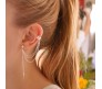 Stylish Gold Silver Set 12 Pcs Combo Clip On Ear Cuff Earrings Adjustable Korean Stainless Steel Punk Non Piercing Earings Without Piercing Clips for Women Girls Men Boys