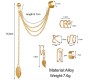 Stylish Gold Set 6 Pcs Combo Clip On Ear Cuff Earrings Adjustable Korean Stainless Steel Punk Non Piercing Earings Without Piercing Clips for Women Girls Men Boys