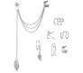 Stylish Silver Set 6 Pcs Combo Clip On Ear Cuff Earrings Adjustable Korean Stainless Steel Punk Non Piercing Earings Without Piercing Clips for Women Girls Men Boys