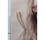 Stylish Gold 1pc Combo Clip On Ear Cuff Earrings With Chain Adjustable Korean Stainless Steel Punk Non Piercing Earings Without Piercing Clips for Women Girls Men Boys