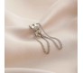 Stylish Silver 1pc Combo Clip On Ear Cuff Earrings With Chain Adjustable Korean Stainless Steel Punk Non Piercing Earings Without Piercing Clips for Women Girls Men Boys