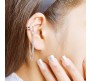 Stylish Silver 1pc Combo Clip On Ear Cuff Earrings With Chain Adjustable Korean Stainless Steel Punk Non Piercing Earings Without Piercing Clips for Women Girls Men Boys
