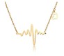 Gold ECG Heart Beat Love Pendant with Small Heart for Doctors Day Appreciation for Girls and Women