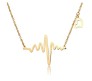 Gold ECG Heart Beat Love Pendant with Small Heart for Doctors Day Appreciation for Girls and Women