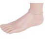 Elastic Fashion Silver Tone Crystal Rhinestone Ankle Anklet Bracelet Stylish Single Row Set of 2 for Women and Girls