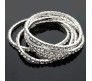Elastic Fashion Silver Tone Crystal Rhinestone Ankle Anklet Bracelet Stylish Single Row Set of 4 for Women and Girls