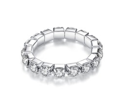 1pc Elastic Adjustable Rhinestone Toe Ring or Finger Rings Set Silver Plated Chunky Artificial Ladies White Stone Fashion Crystal Aesthetic Jewellery For Women