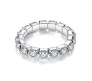 1pc Elastic Adjustable Rhinestone Toe Ring or Finger Rings Set Silver Plated Chunky Artificial Ladies White Stone Fashion Crystal Aesthetic Jewellery For Women