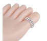 1pc Elastic Adjustable Rhinestone Toe Ring or Finger Rings Set Silver Plated Chunky Artificial Ladies White Stone Fashion Crystal Aesthetic Jewellery For Women