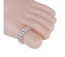 2pc Elastic Adjustable Rhinestone Toe Ring or Finger Rings Set Silver Plated Chunky Artificial Ladies White Stone Fashion Crystal Aesthetic Jewellery For Women