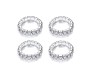 4pc Elastic Adjustable Rhinestone Toe Ring or Finger Rings Set Silver Plated Chunky Artificial Ladies White Stone Fashion Crystal Aesthetic Jewellery For Women