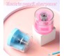 Electric Pencil Sharpener Automatic Battery Operated Or Manual Mode Compact Colored Desktop Pencil Sharpener for 6-8mm Pencils, for Kids, Artist, and Student Pink Transparent
