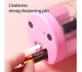 Electric Pencil Sharpener Automatic Battery Operated Or Manual Mode Compact Colored Desktop Pencil Sharpener for 6-8mm Pencils, for Kids, Artist, and Student Pink Transparent