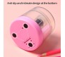 Electric Pencil Sharpener Automatic Battery Operated Or Manual Mode Compact Colored Desktop Pencil Sharpener for 6-8mm Pencils, for Kids, Artist, and Student Pink Transparent