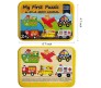 Wooden Floor Puzzles for Toddlers and 1 Year Olds 6 in 1 Beginner Jigsaw Puzzle Essential Transport with Tin Box Multicolor