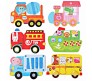 Wooden Floor Puzzles for Toddlers and 1 Year Olds 6 in 1 Beginner Jigsaw Puzzle Essential Transport with Tin Box Multicolor