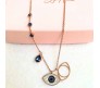 Gold Evil Eye Necklace for Women - Charm Pendant Locket Chain with Charms for Girls